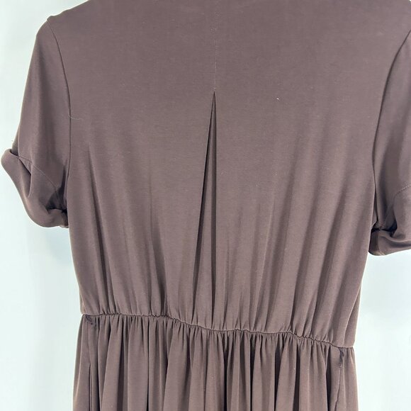 Flattering Aline full skirt choc brown easy care jersey dress Coldwater Creek 8p - Picture 10 of 12